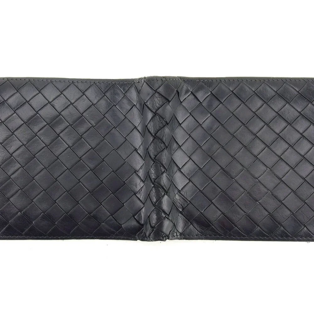 AUTH BOTTEGA VENETA Two-folded wallet introductive intake leather